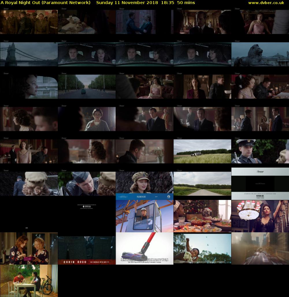 A Royal Night Out (Paramount Network) Sunday 11 November 2018 18:35 - 19:25