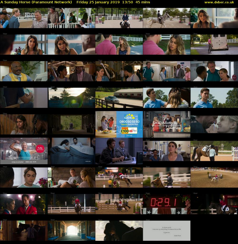 A Sunday Horse (Paramount Network) Friday 25 January 2019 13:50 - 14:35