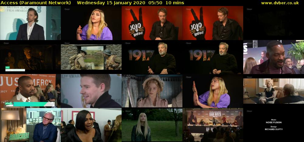 Access (Paramount Network) Wednesday 15 January 2020 05:50 - 06:00