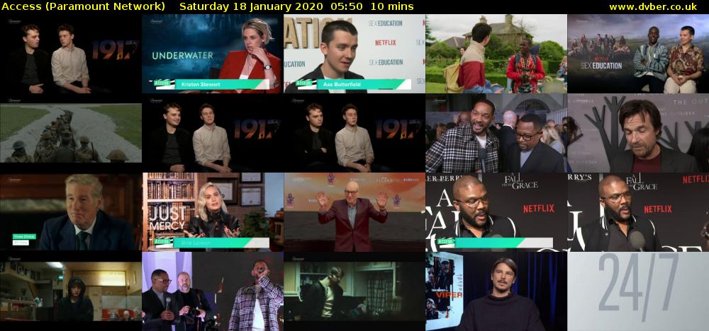 Access (Paramount Network) Saturday 18 January 2020 05:50 - 06:00