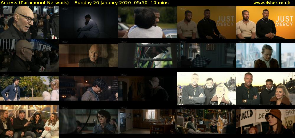 Access (Paramount Network) Sunday 26 January 2020 05:50 - 06:00