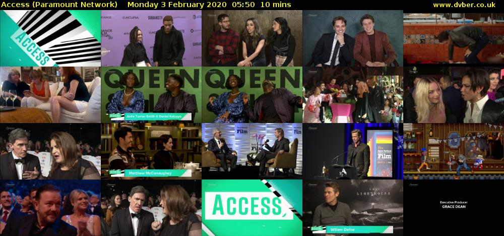 Access (Paramount Network) Monday 3 February 2020 05:50 - 06:00