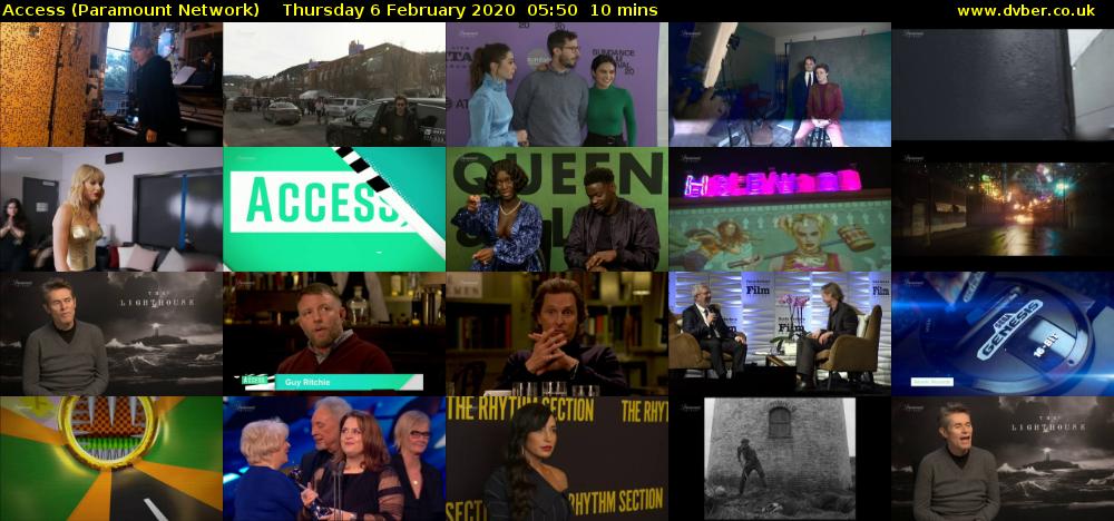 Access (Paramount Network) Thursday 6 February 2020 05:50 - 06:00