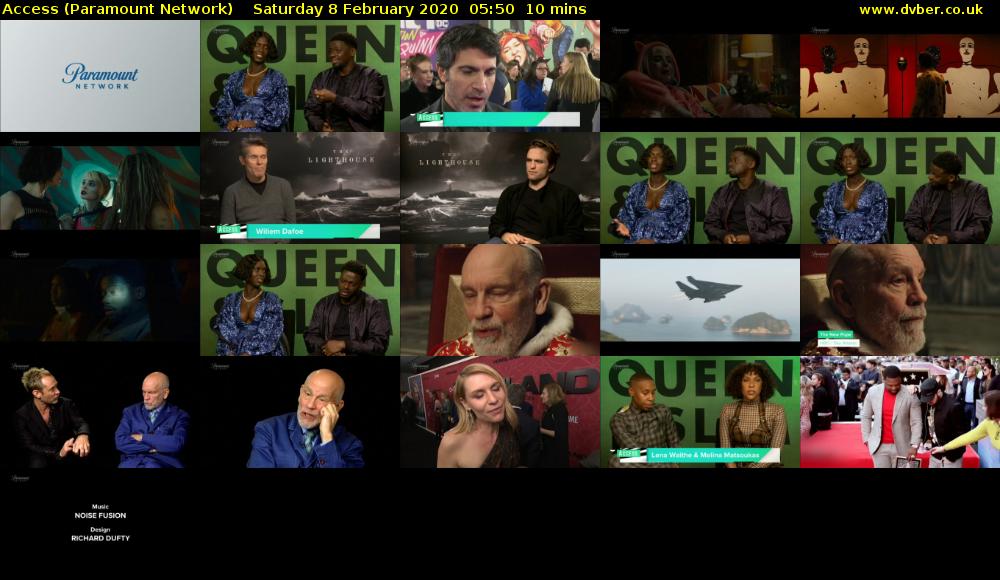 Access (Paramount Network) Saturday 8 February 2020 05:50 - 06:00