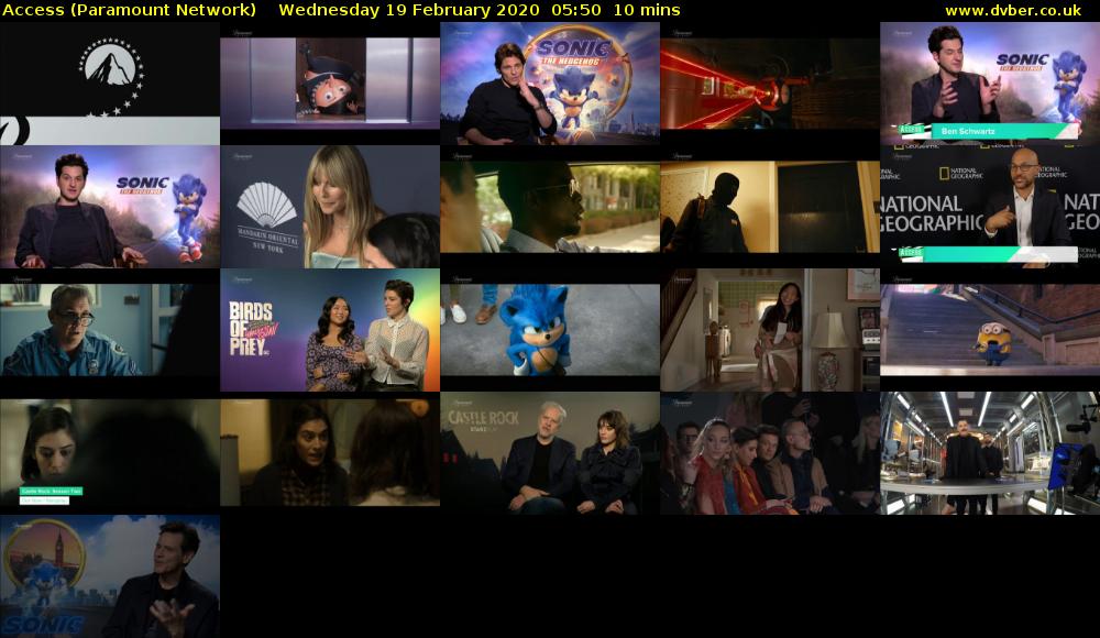 Access (Paramount Network) Wednesday 19 February 2020 05:50 - 06:00