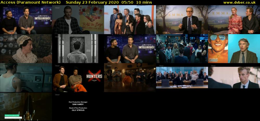 Access (Paramount Network) Sunday 23 February 2020 05:50 - 06:00