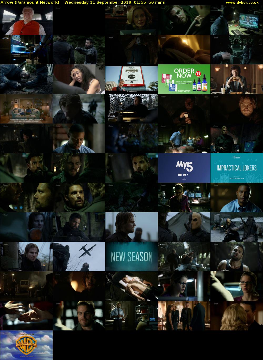Arrow (Paramount Network) Wednesday 11 September 2019 01:55 - 02:45