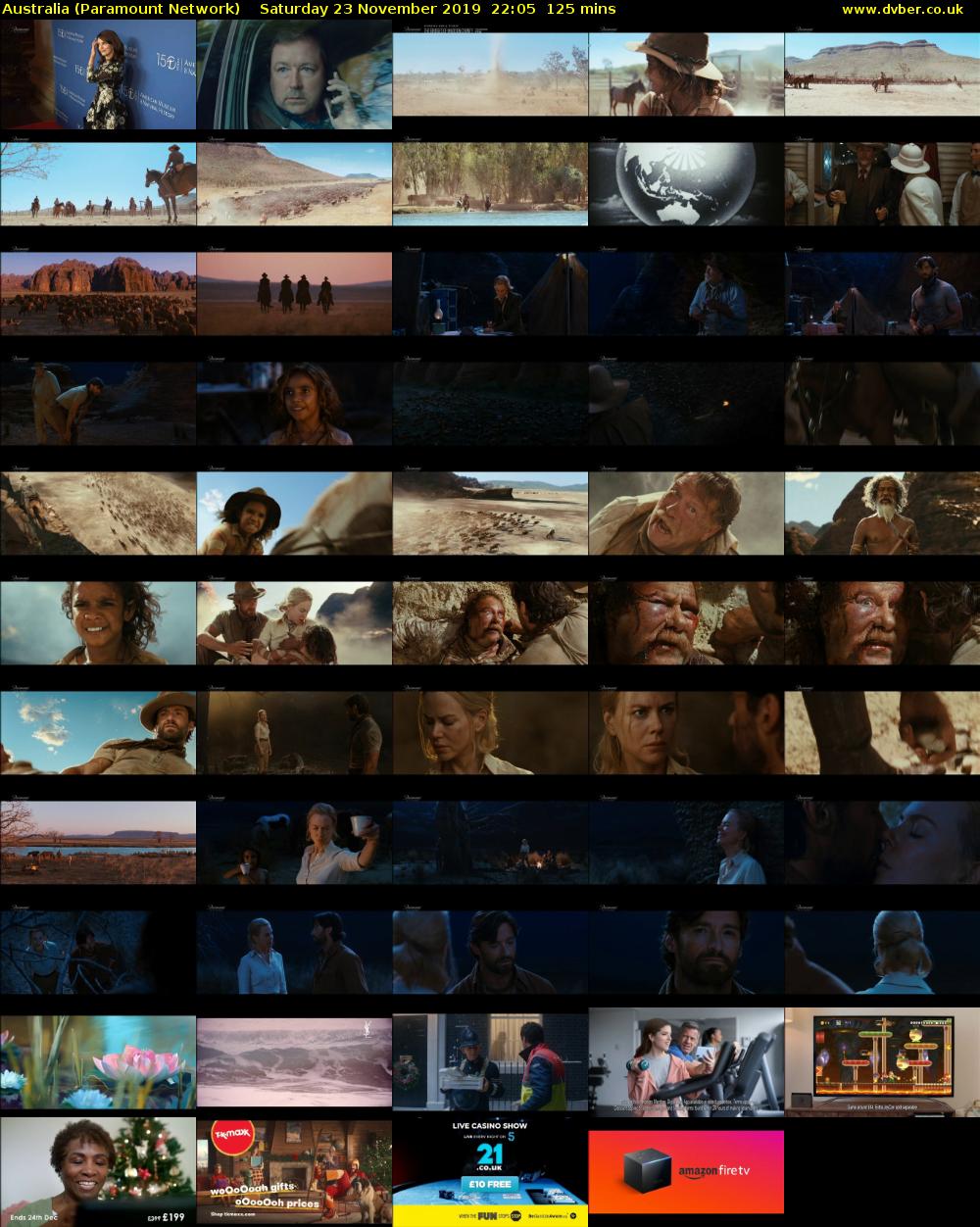 Australia (Paramount Network) Saturday 23 November 2019 22:05 - 00:10