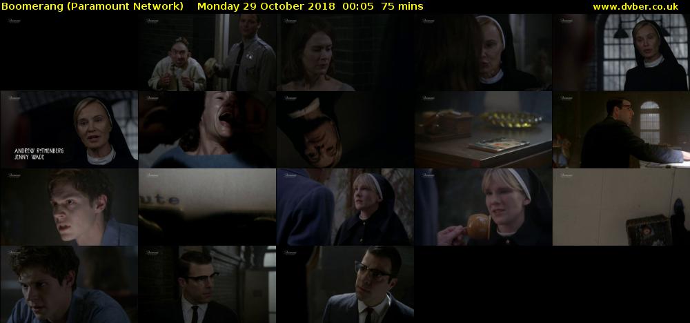 Boomerang (Paramount Network) Monday 29 October 2018 00:05 - 01:20