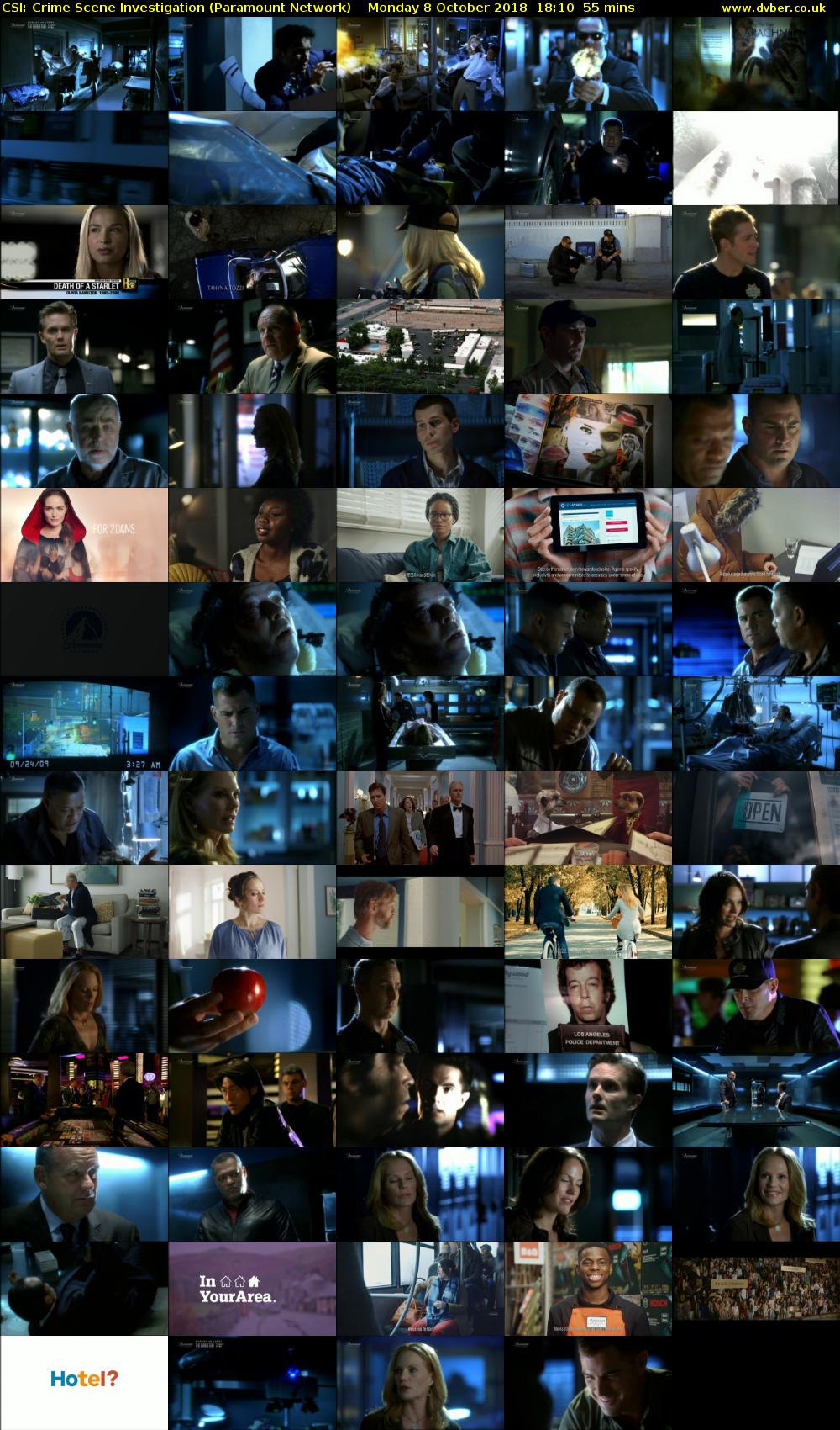 CSI: Crime Scene Investigation (Paramount Network) Monday 8 October 2018 18:10 - 19:05