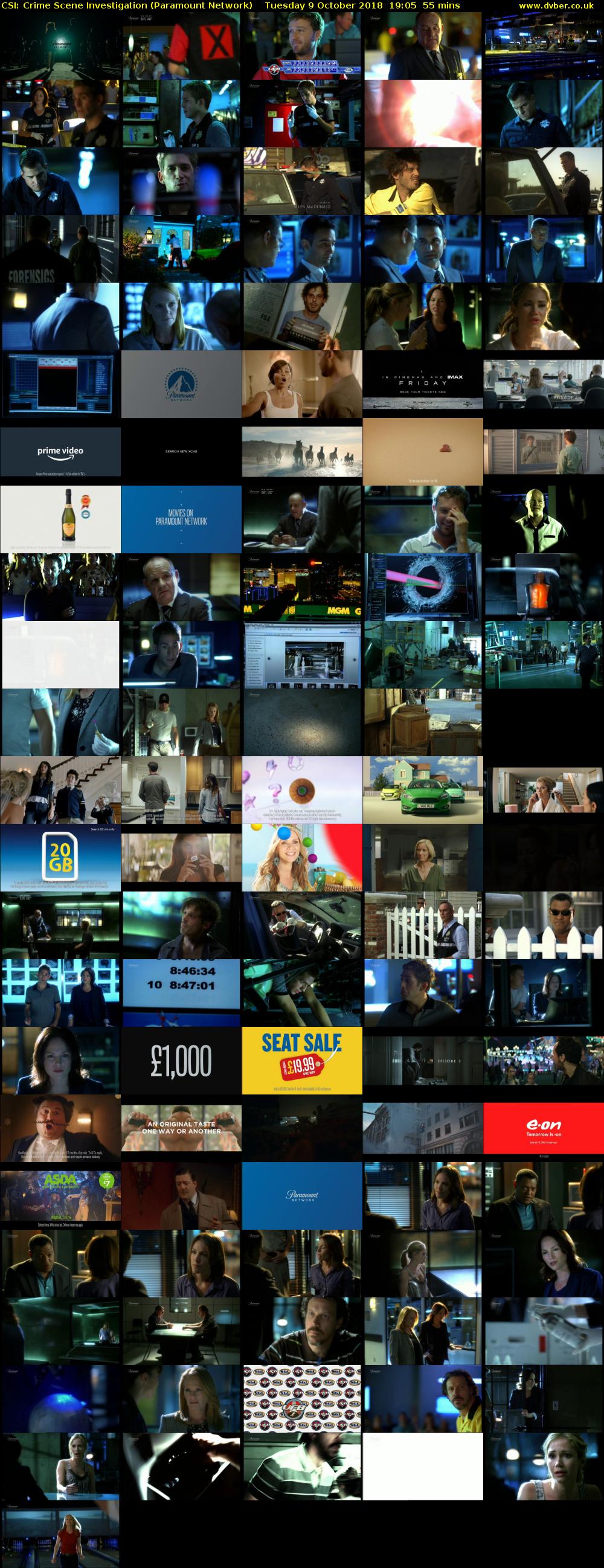 CSI: Crime Scene Investigation (Paramount Network) Tuesday 9 October 2018 19:05 - 20:00