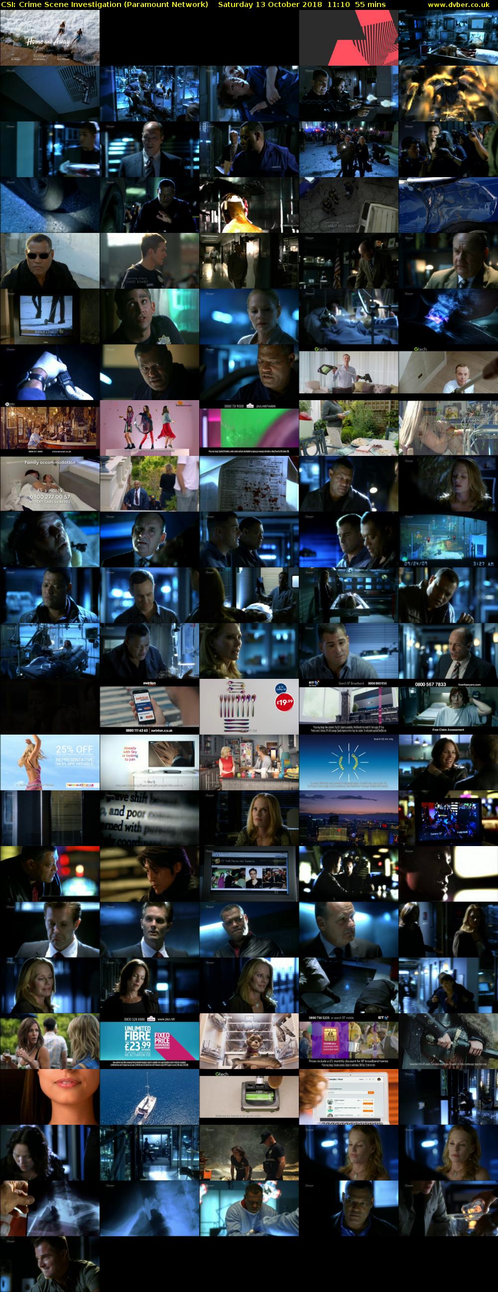 CSI: Crime Scene Investigation (Paramount Network) Saturday 13 October 2018 11:10 - 12:05