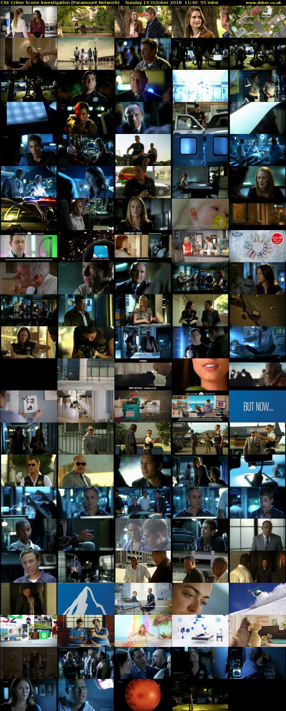 CSI: Crime Scene Investigation (Paramount Network) Sunday 14 October 2018 11:40 - 12:35
