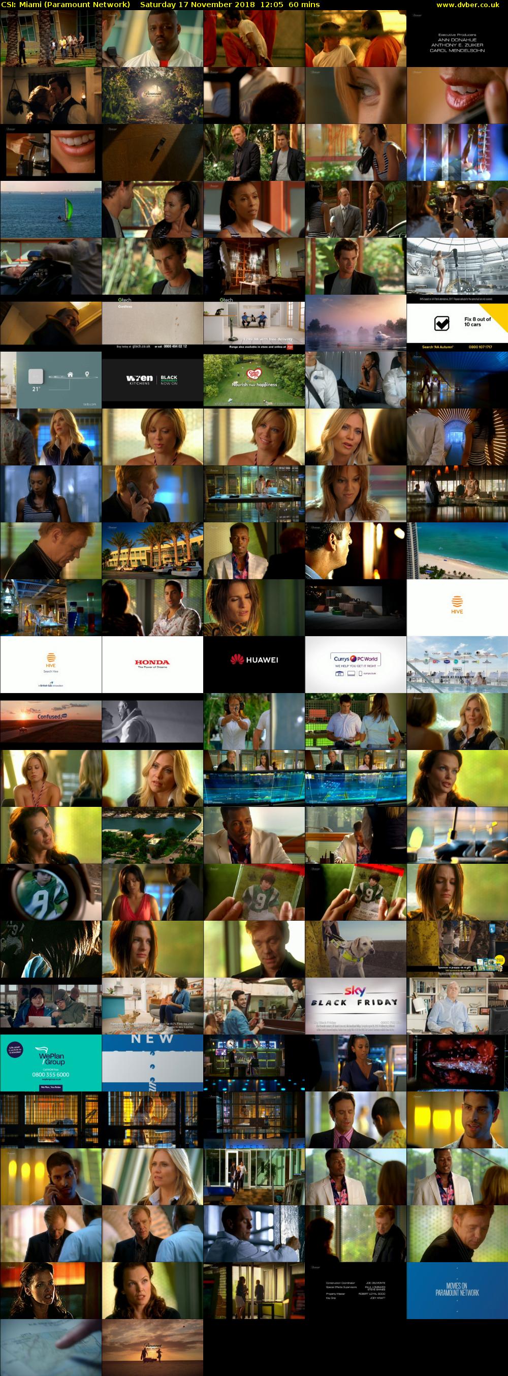 CSI: Miami (Paramount Network) Saturday 17 November 2018 12:05 - 13:05