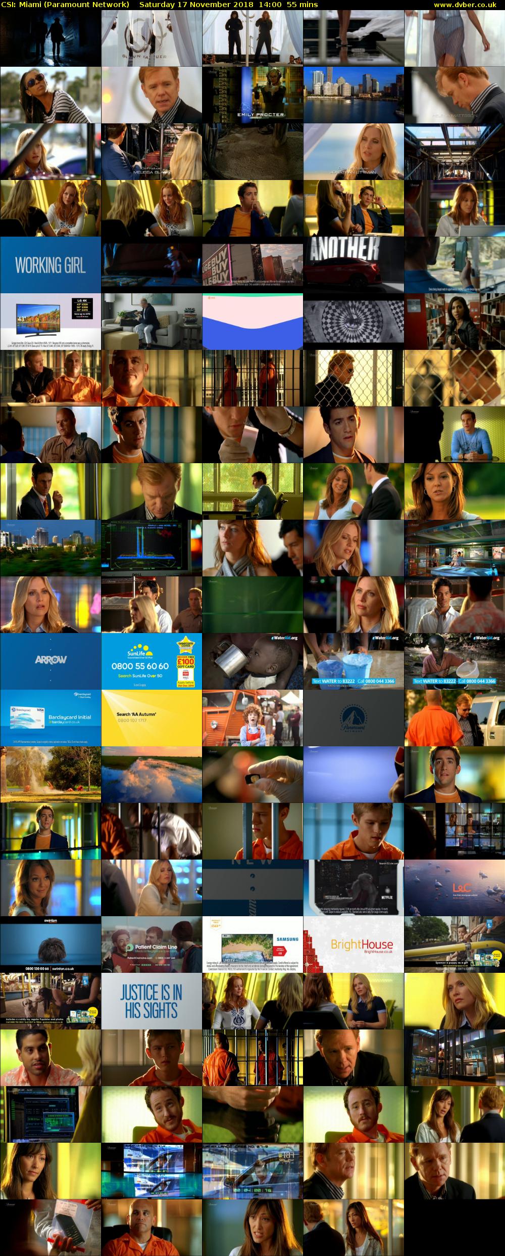 CSI: Miami (Paramount Network) Saturday 17 November 2018 14:00 - 14:55