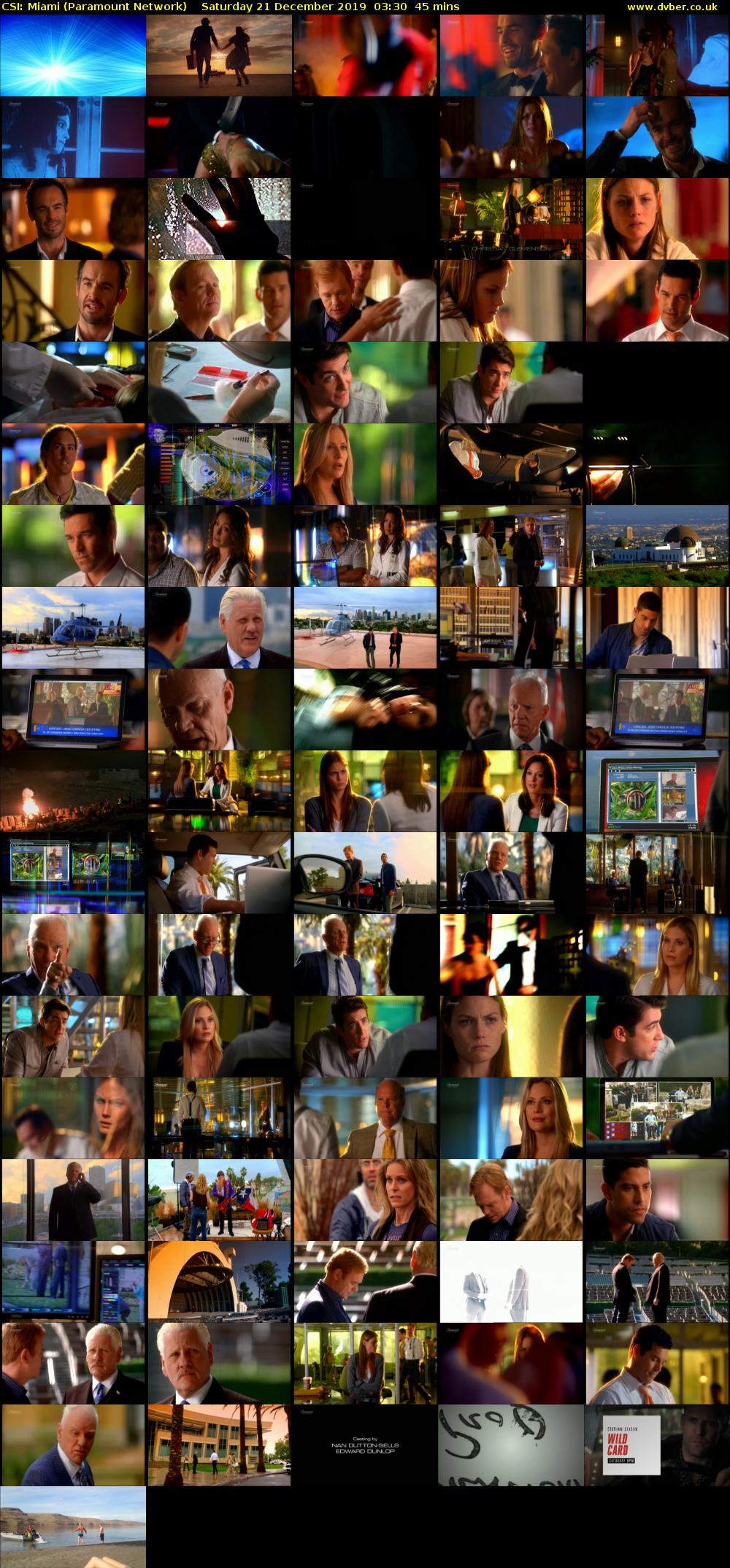 CSI: Miami (Paramount Network) Saturday 21 December 2019 03:30 - 04:15