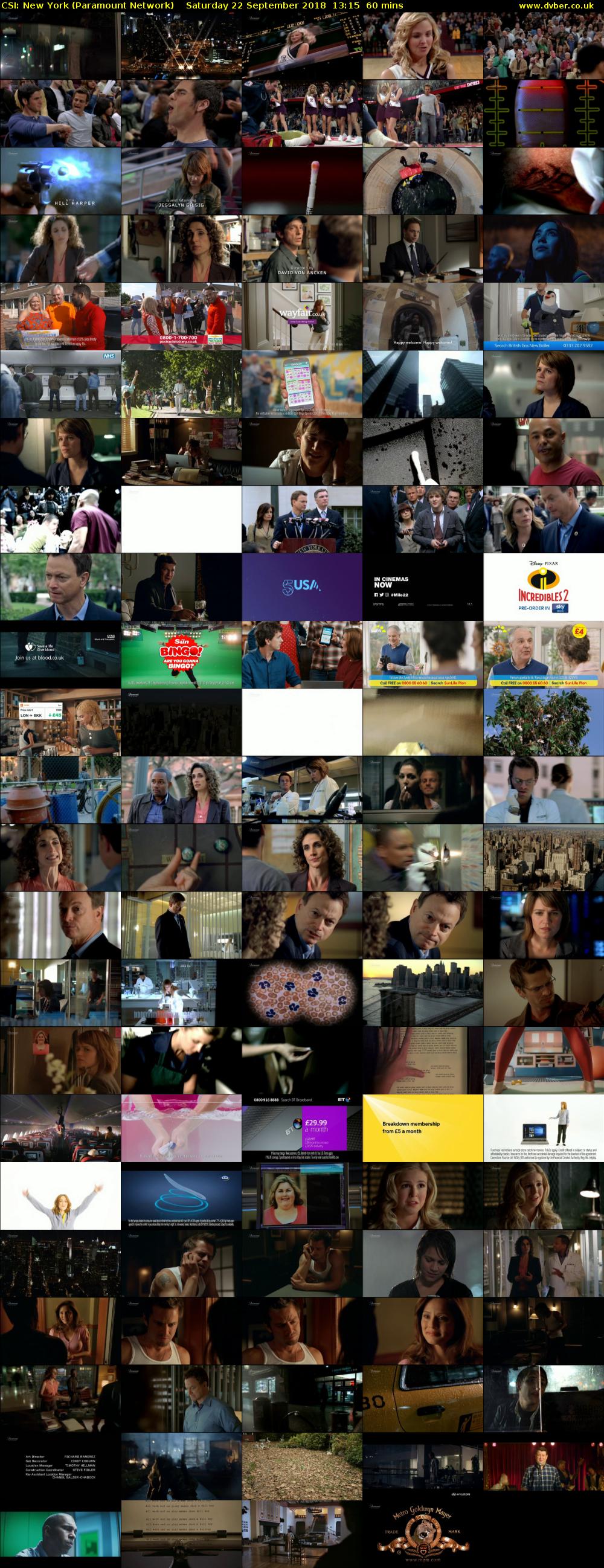 CSI: New York (Paramount Network) Saturday 22 September 2018 13:15 - 14:15