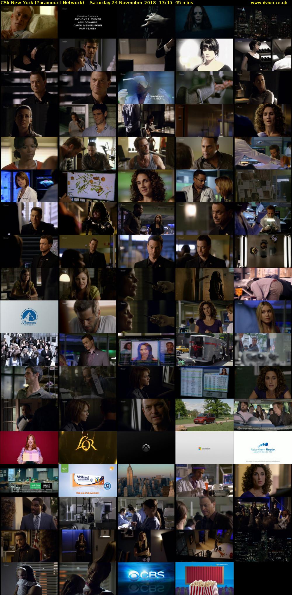 CSI: New York (Paramount Network) Saturday 24 November 2018 13:45 - 14:30