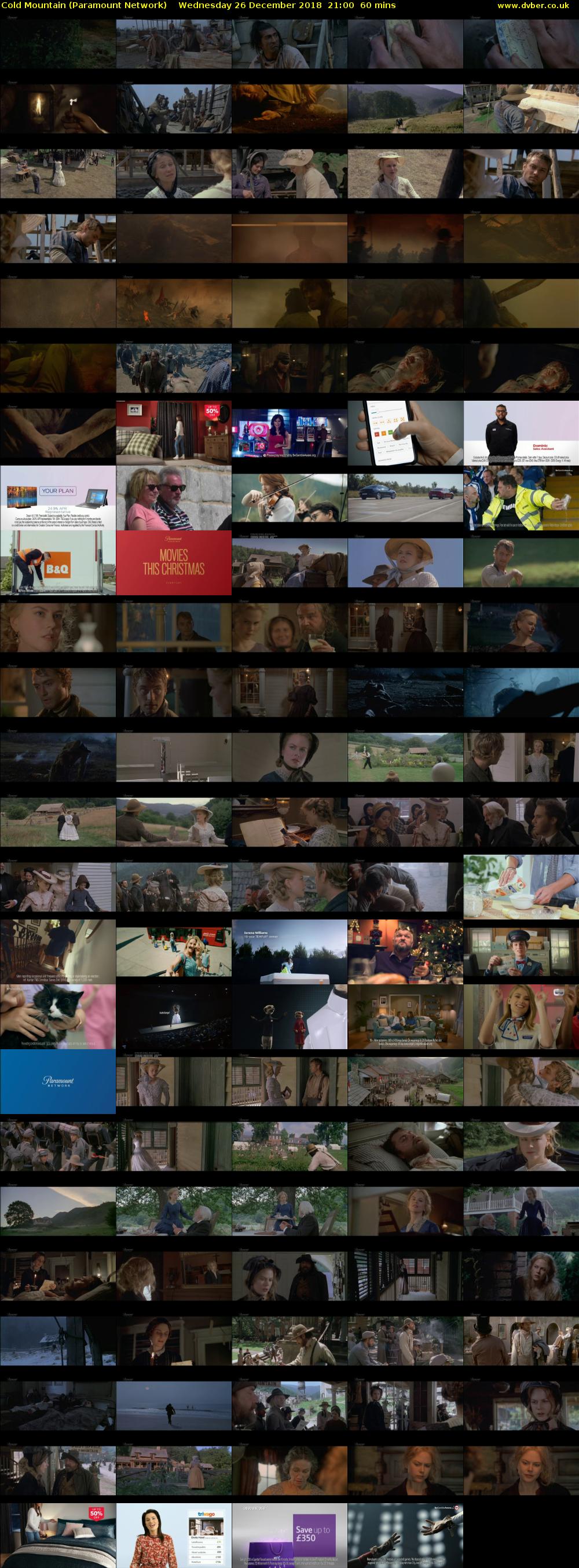 Cold Mountain (Paramount Network) Wednesday 26 December 2018 21:00 - 22:00