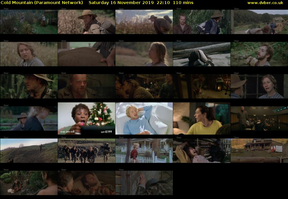 Cold Mountain (Paramount Network) Saturday 16 November 2019 22:10 - 00:00