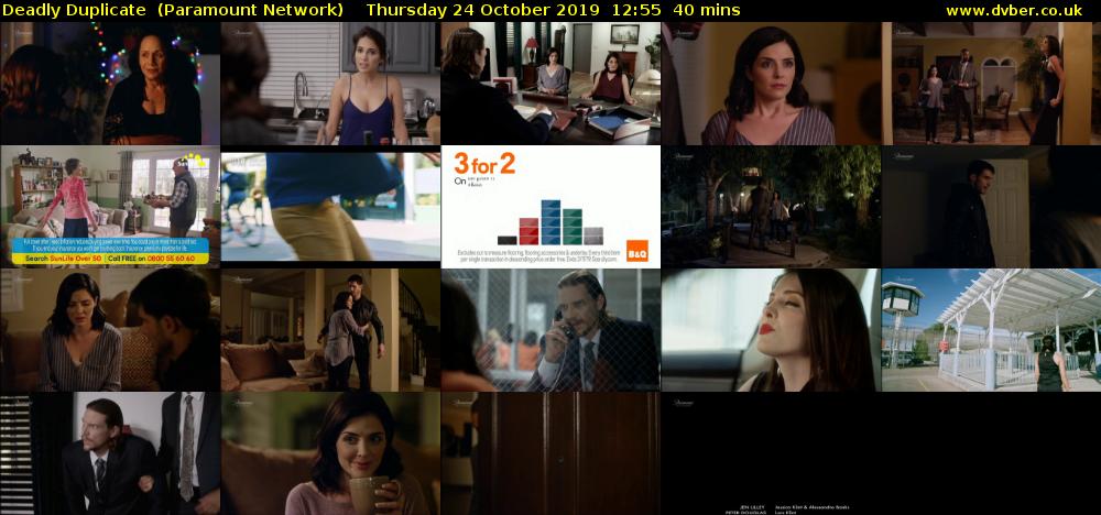 Deadly Duplicate  (Paramount Network) Thursday 24 October 2019 12:55 - 13:35