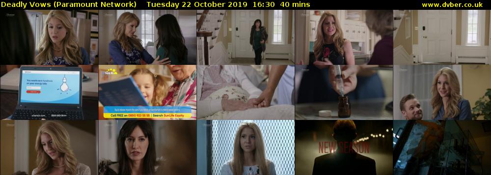 Deadly Vows (Paramount Network) Tuesday 22 October 2019 16:30 - 17:10