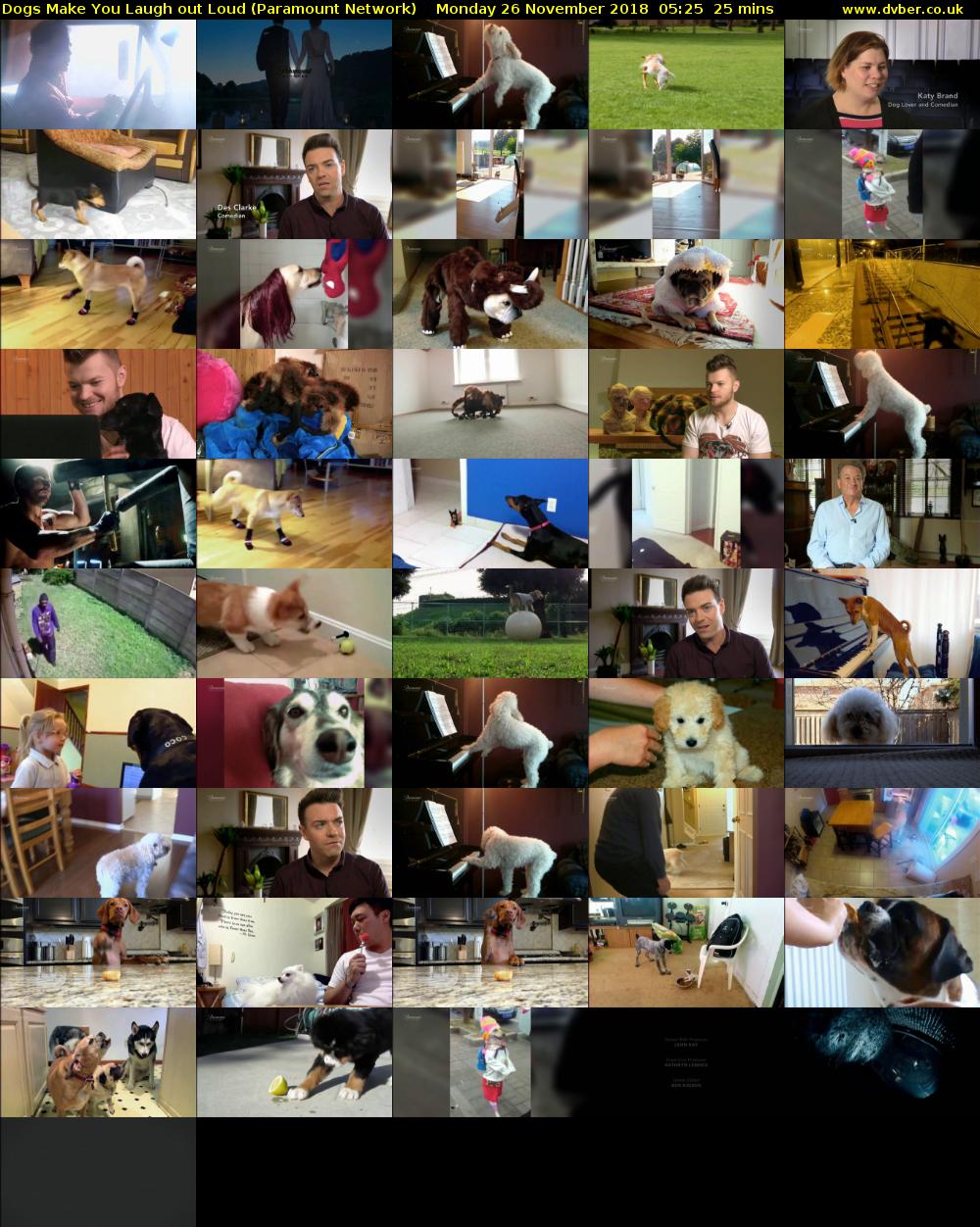 Dogs Make You Laugh out Loud (Paramount Network) Monday 26 November 2018 05:25 - 05:50