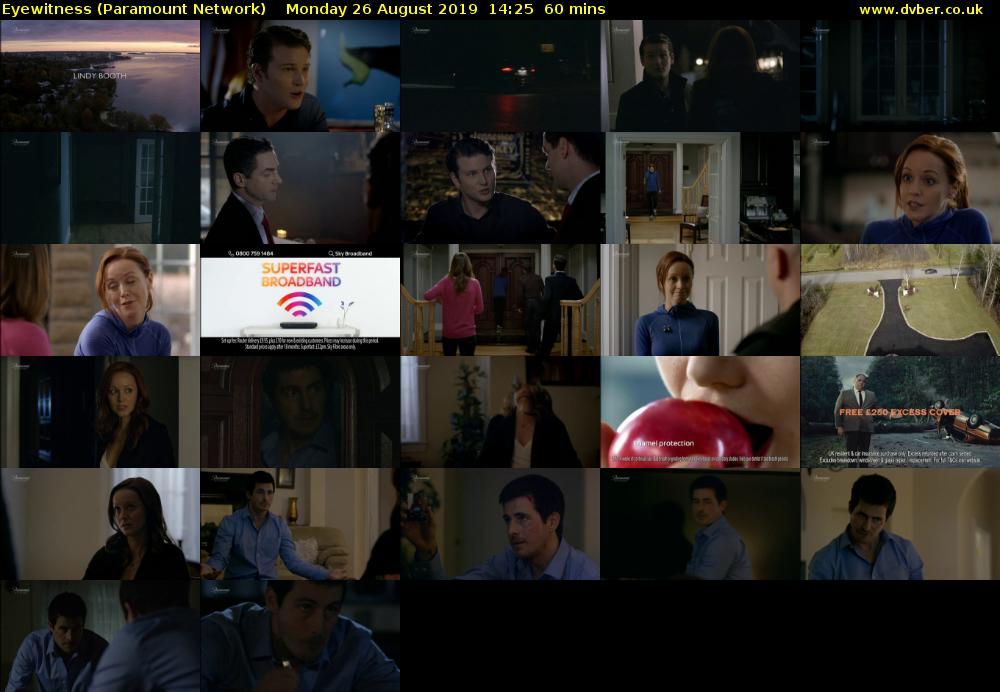 Eyewitness (Paramount Network) Monday 26 August 2019 14:25 - 15:25