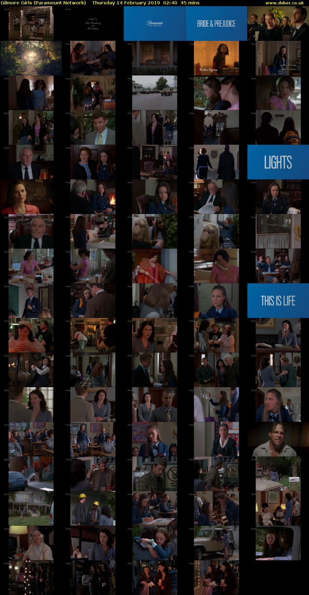 Gilmore Girls (Paramount Network) Thursday 14 February 2019 02:40 - 03:25