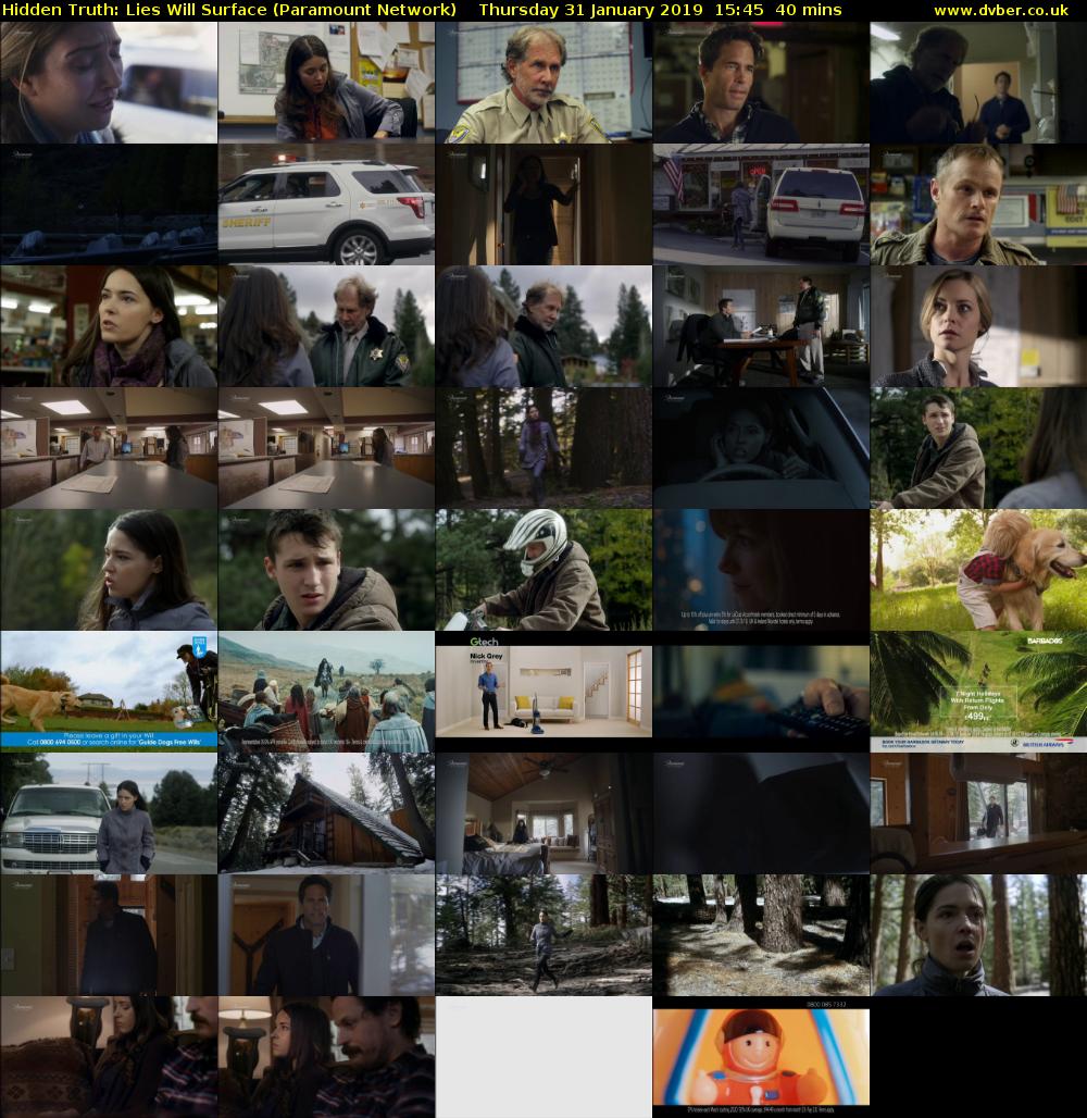 Hidden Truth: Lies Will Surface (Paramount Network) Thursday 31 January 2019 15:45 - 16:25