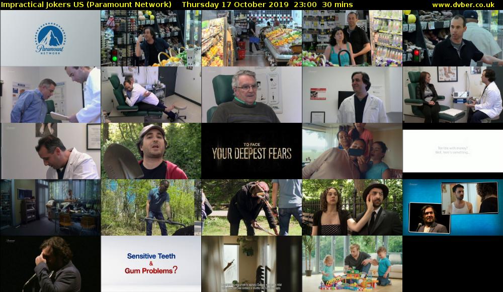 Impractical Jokers US (Paramount Network) Thursday 17 October 2019 23:00 - 23:30
