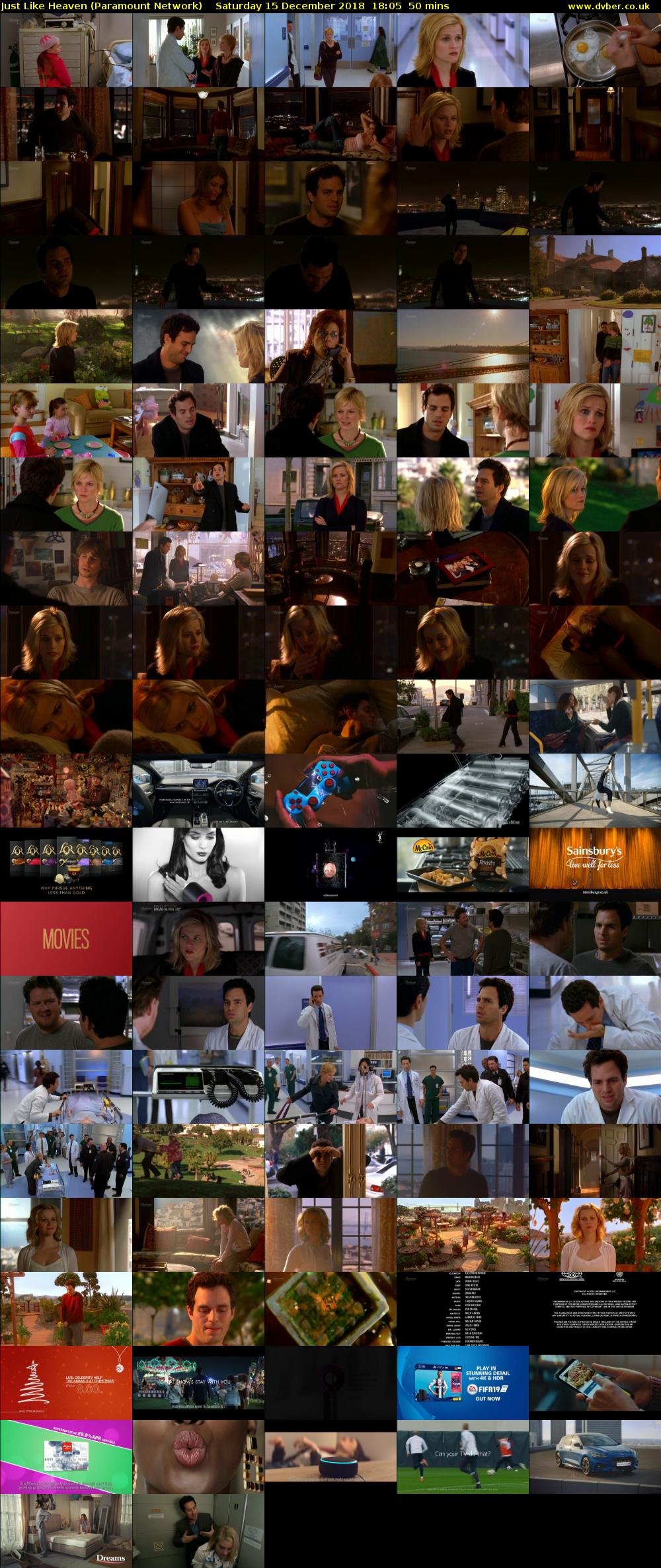 Just Like Heaven (Paramount Network) Saturday 15 December 2018 18:05 - 18:55