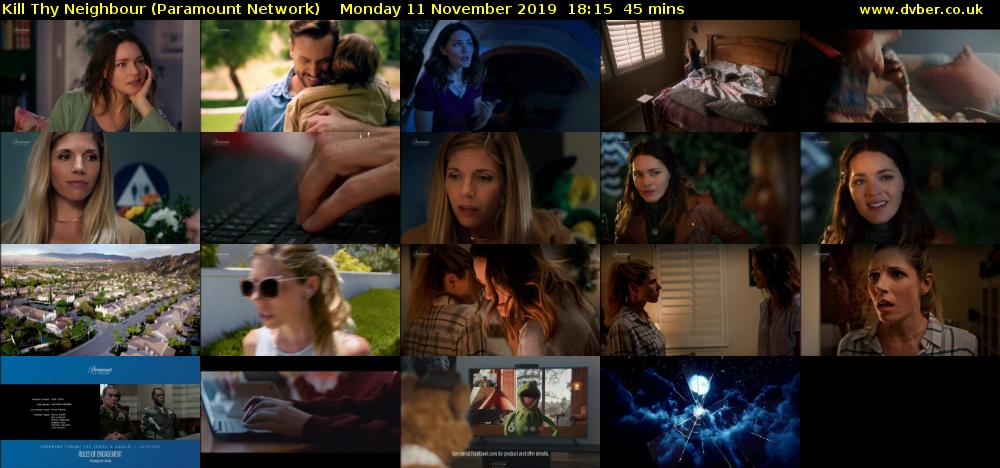 Kill Thy Neighbour (Paramount Network) Monday 11 November 2019 18:15 - 19:00