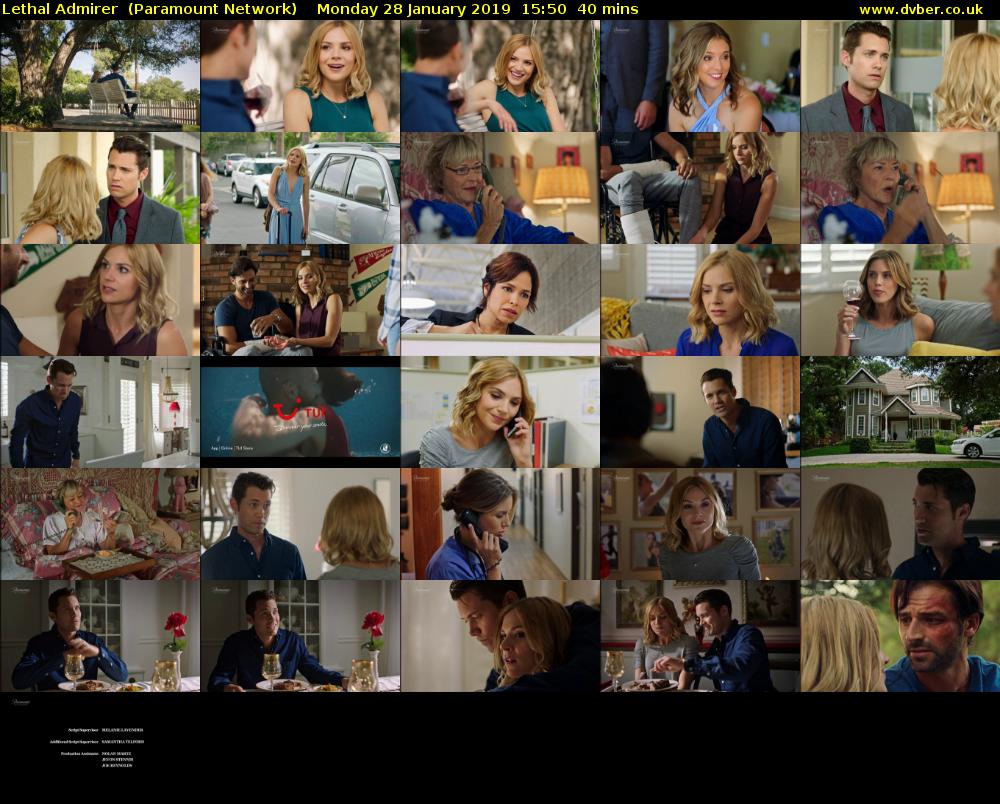 Lethal Admirer  (Paramount Network) Monday 28 January 2019 15:50 - 16:30