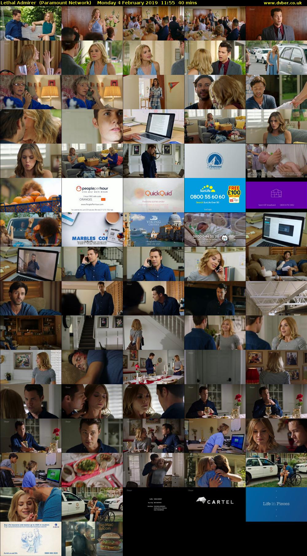 Lethal Admirer  (Paramount Network) Monday 4 February 2019 11:55 - 12:35