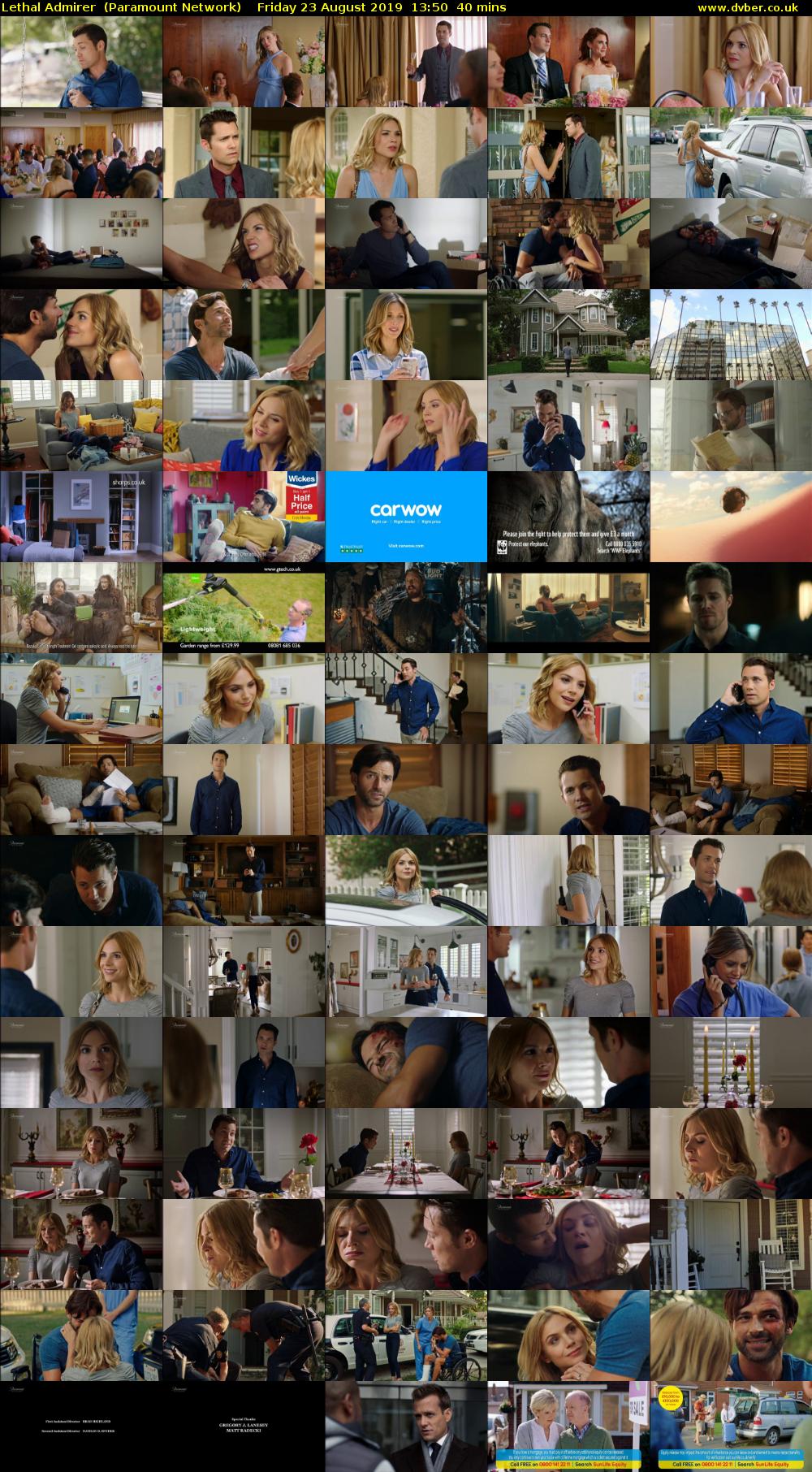 Lethal Admirer  (Paramount Network) Friday 23 August 2019 13:50 - 14:30