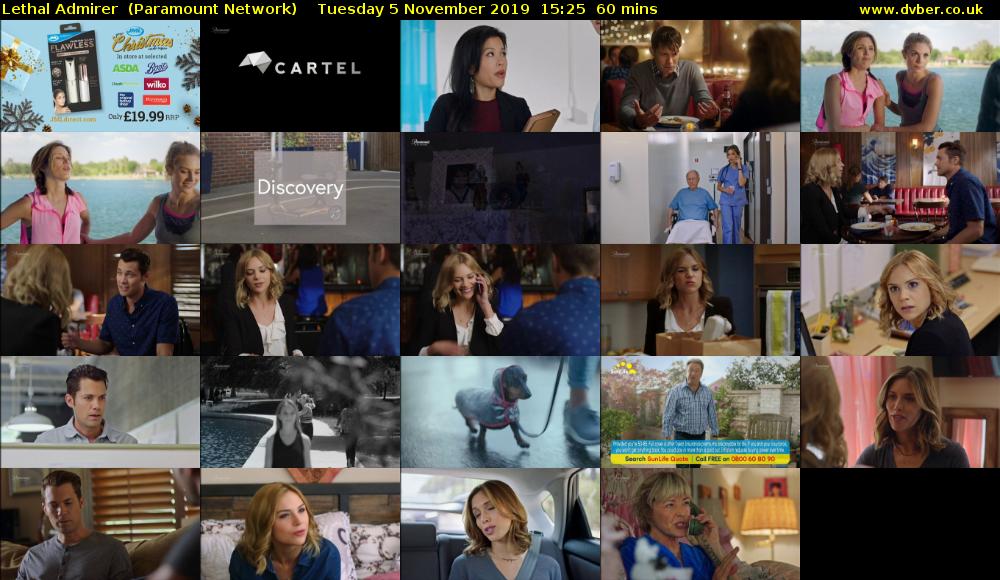 Lethal Admirer  (Paramount Network) Tuesday 5 November 2019 15:25 - 16:25