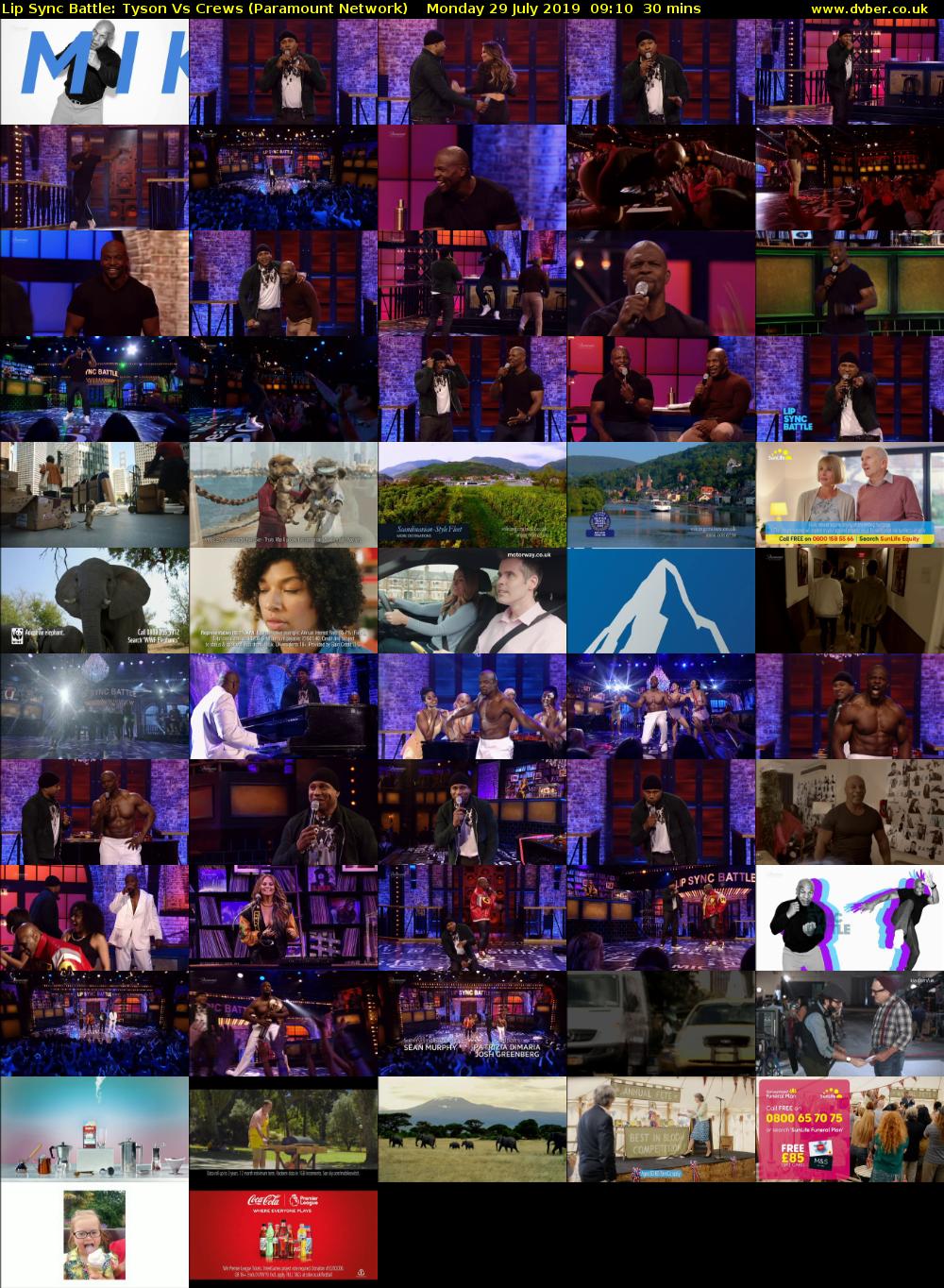 Lip Sync Battle: Tyson Vs Crews (Paramount Network) Monday 29 July 2019 09:10 - 09:40