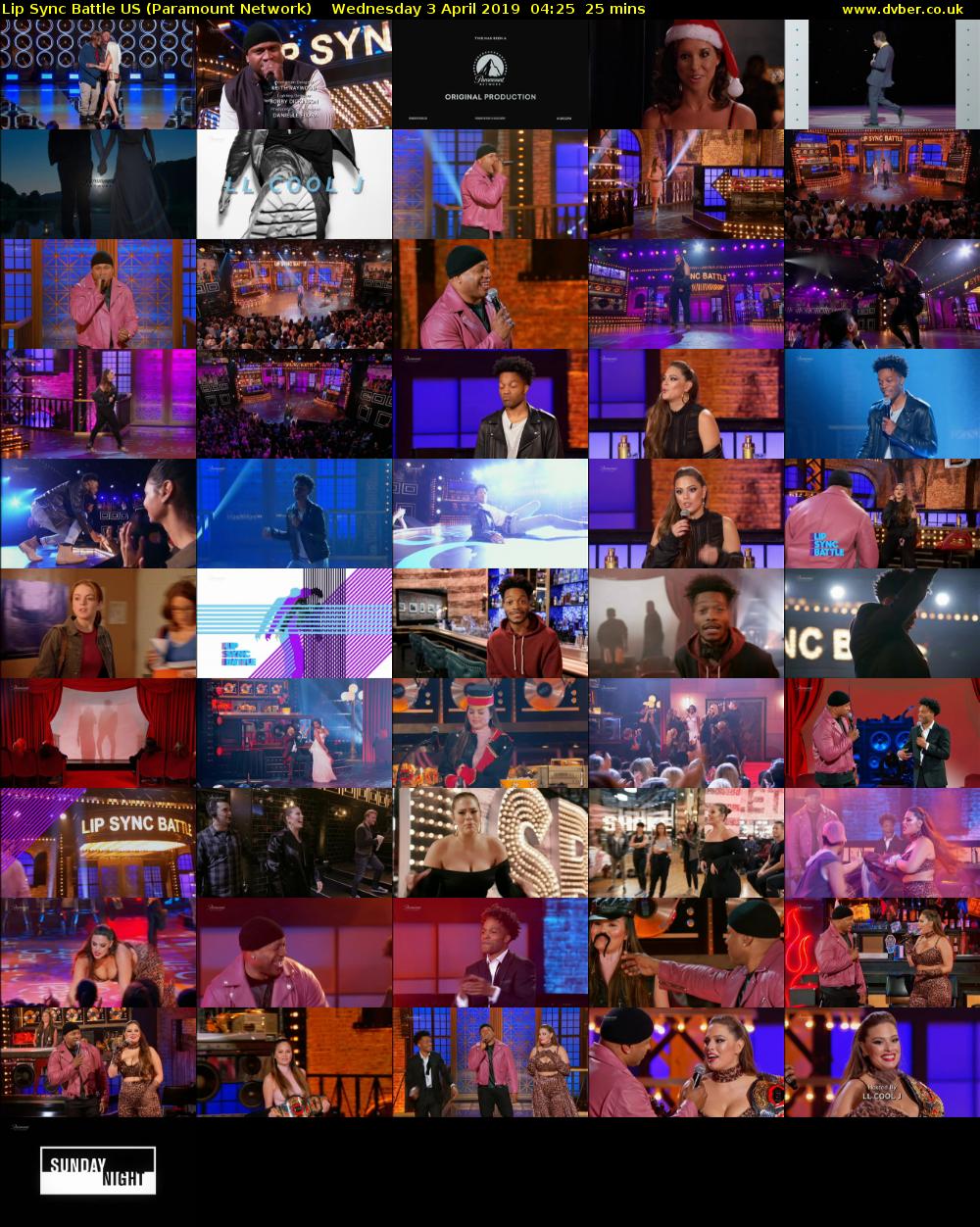 Lip Sync Battle US (Paramount Network) Wednesday 3 April 2019 04:25 - 04:50