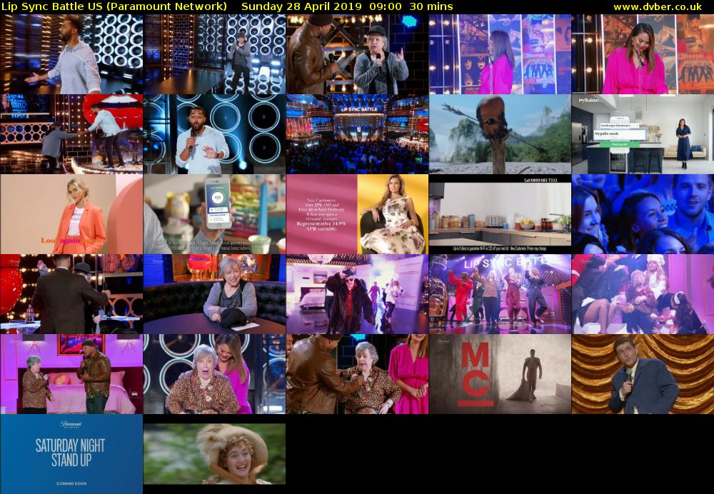 Lip Sync Battle US (Paramount Network) Sunday 28 April 2019 09:00 - 09:30