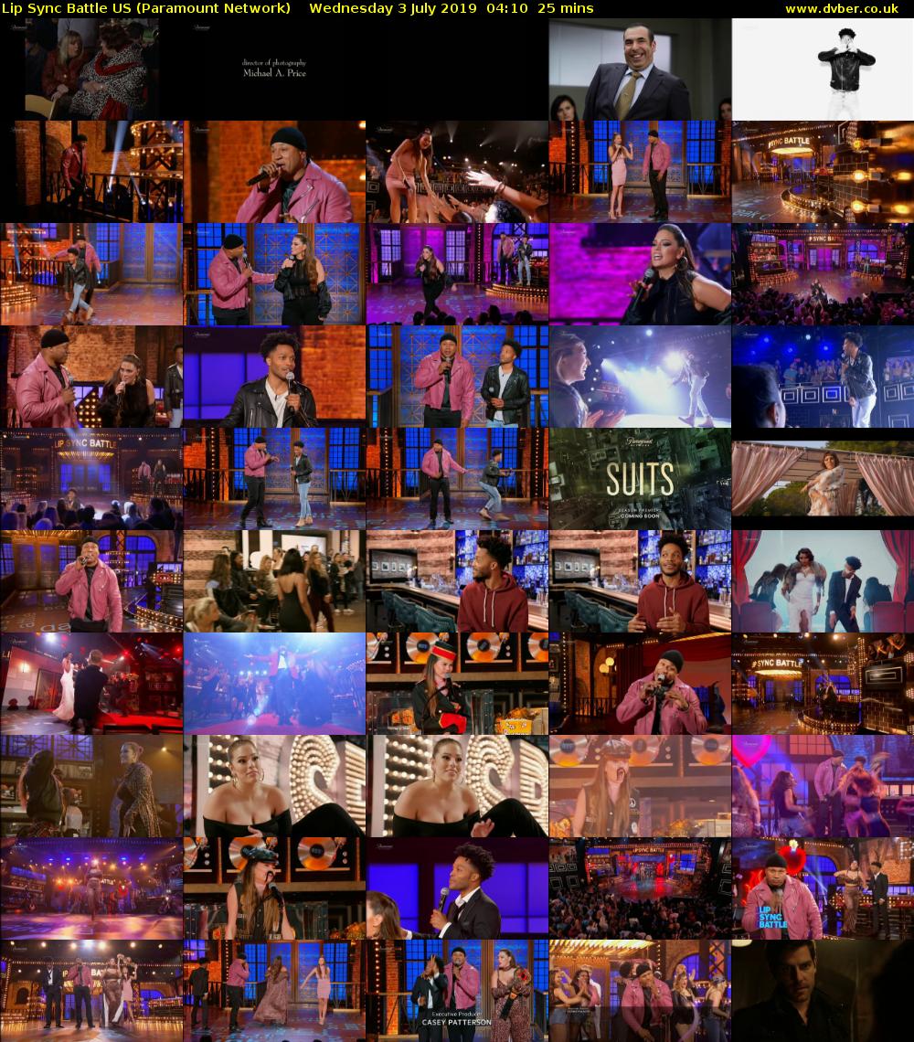 Lip Sync Battle US (Paramount Network) Wednesday 3 July 2019 04:10 - 04:35