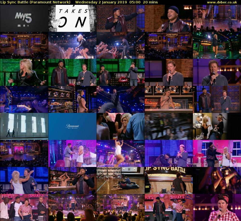 Lip Sync Battle (Paramount Network) Wednesday 2 January 2019 05:00 - 05:20