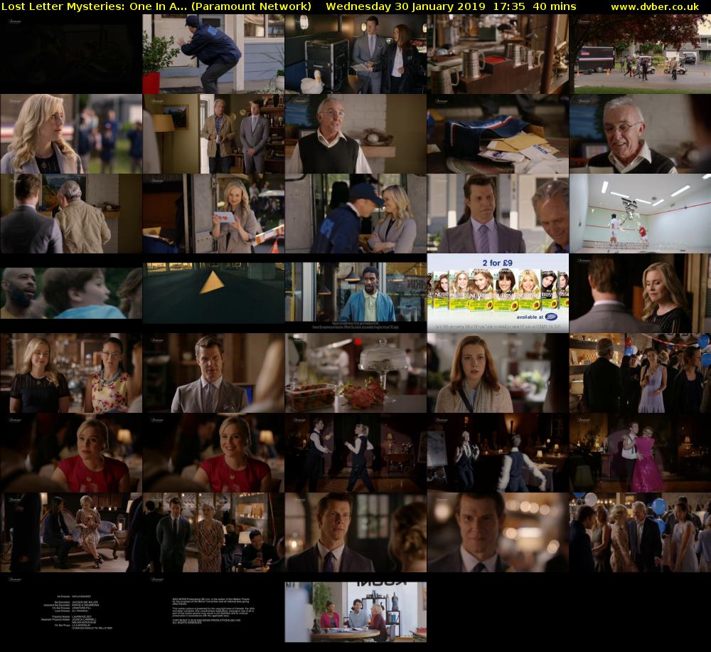 Lost Letter Mysteries: One In A... (Paramount Network) Wednesday 30 January 2019 17:35 - 18:15
