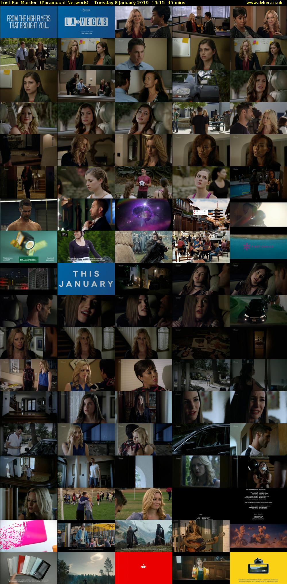 Lust For Murder  (Paramount Network) Tuesday 8 January 2019 19:15 - 20:00