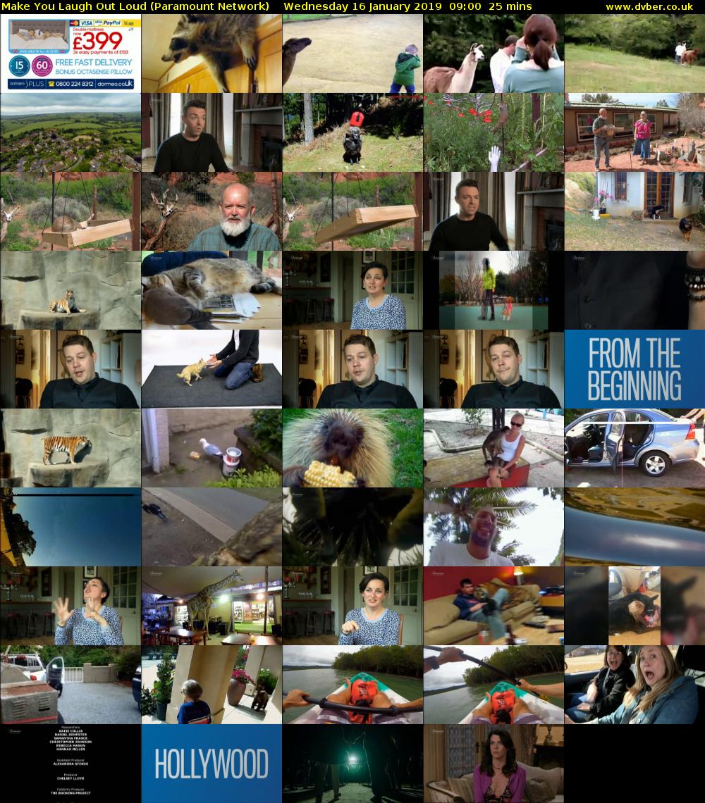 Make You Laugh Out Loud (Paramount Network) Wednesday 16 January 2019 09:00 - 09:25