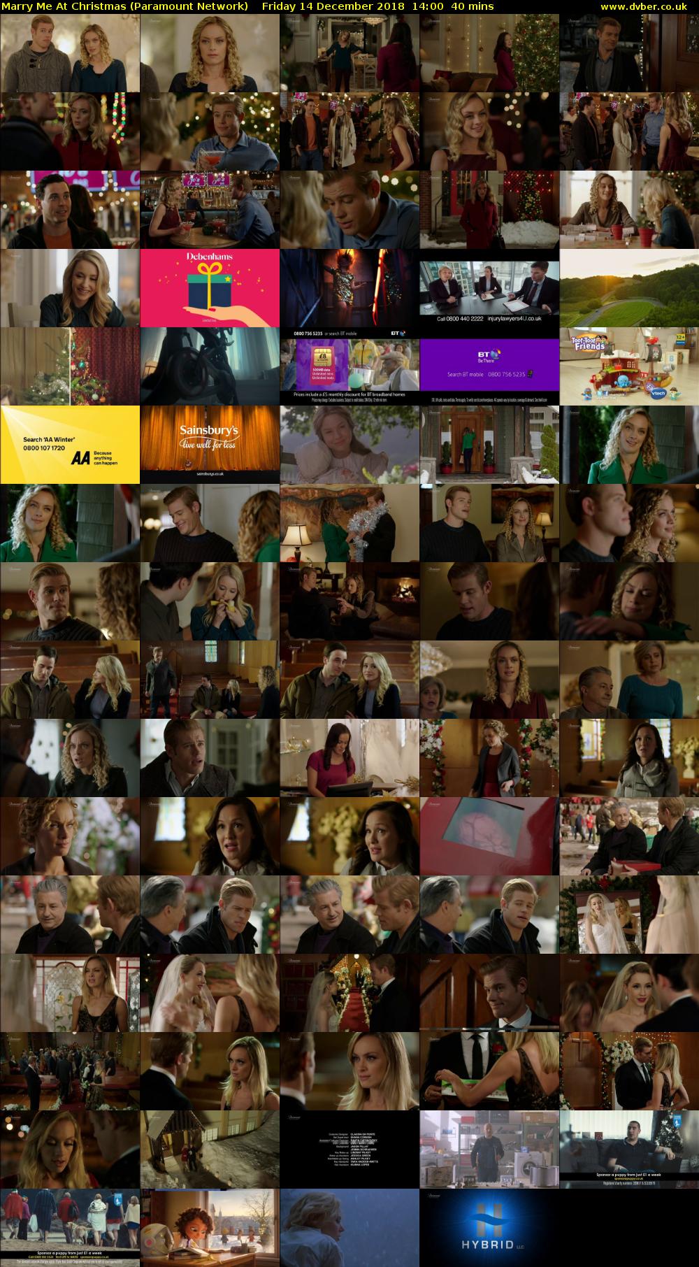 Marry Me At Christmas (Paramount Network) Friday 14 December 2018 14:00 - 14:40