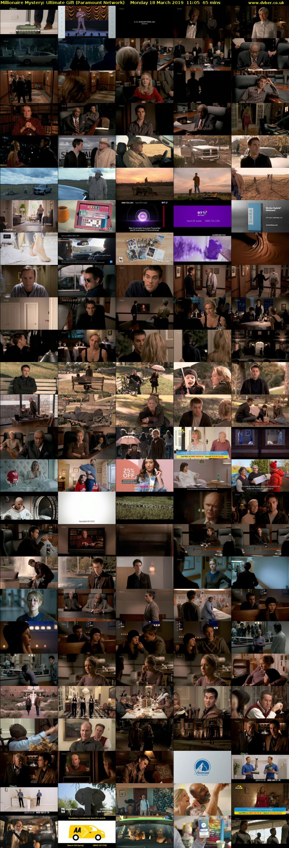 Millionaire Mystery: Ultimate Gift (Paramount Network) Monday 18 March 2019 11:05 - 12:10