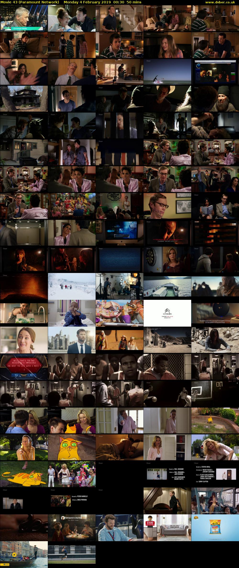 Movie 43 (Paramount Network) Monday 4 February 2019 00:30 - 01:20