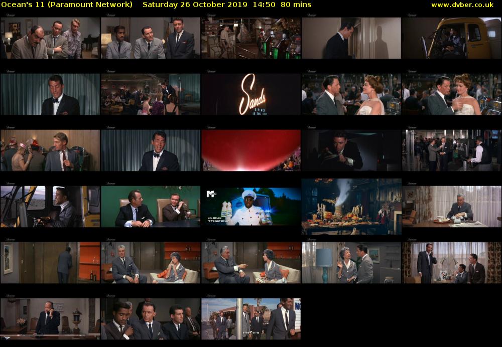 Ocean's 11 (Paramount Network) Saturday 26 October 2019 14:50 - 16:10