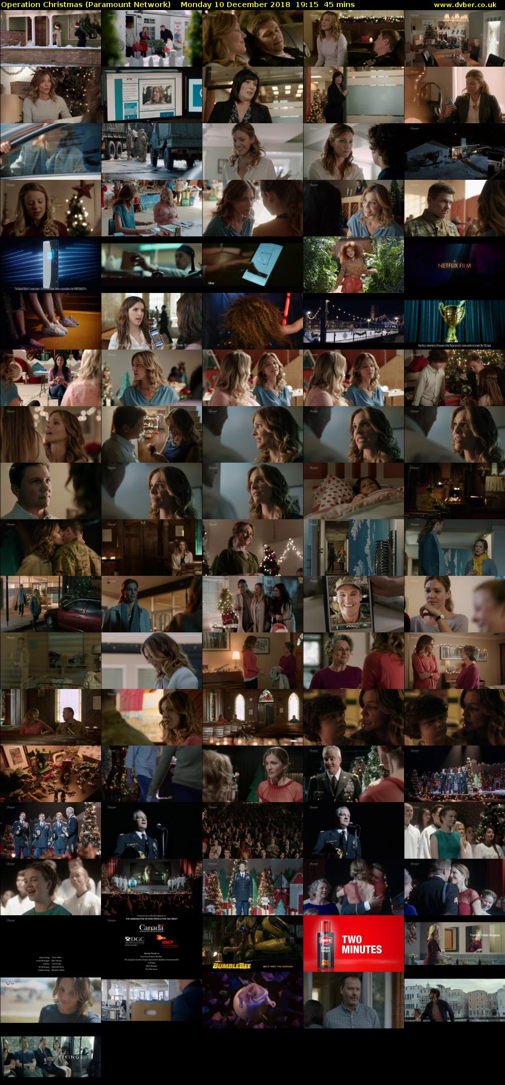 Operation Christmas (Paramount Network) Monday 10 December 2018 19:15 - 20:00